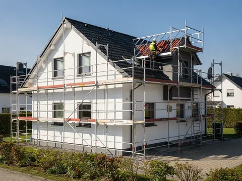 Dachfanggerüst an Einfamilienhaus